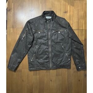 NSBG JONES OLIVE GREEN MOTO JACKET ZIP POCKET MILITARY BIKER STYLE